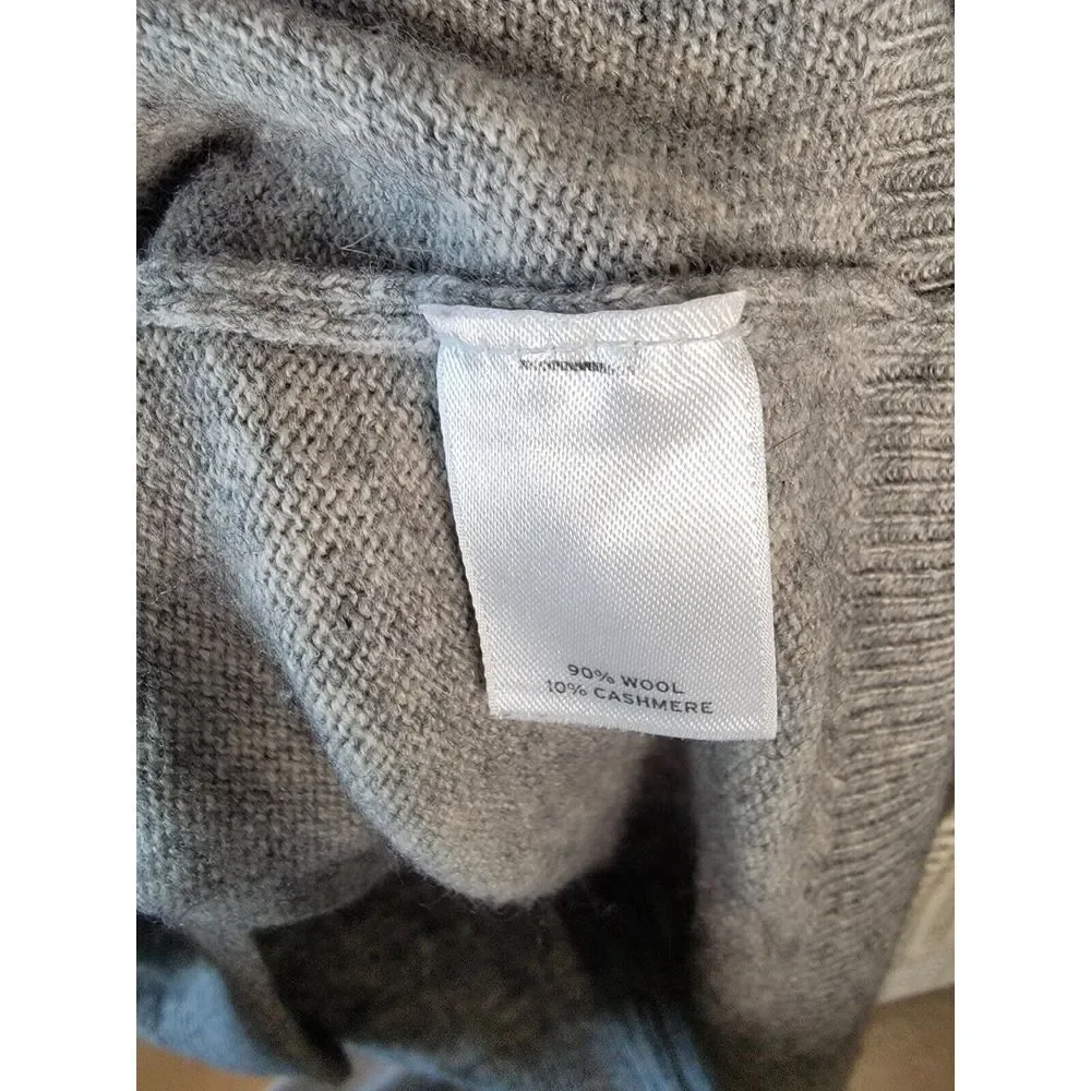 Halogen Women's Size XS Wool Cashmere Sweater Gray Full Back Zip‎